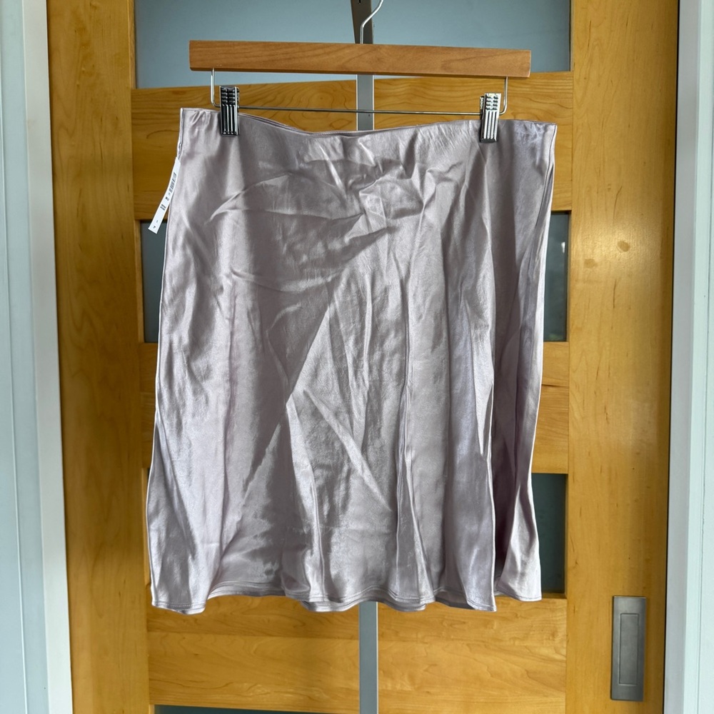 Babaton Shimmering Silver A-Line Skirt